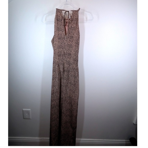 August Hale Leopard Print Halter Neck Maxi Dress Silk Tie Back Size 10 - Picture 6 of 8